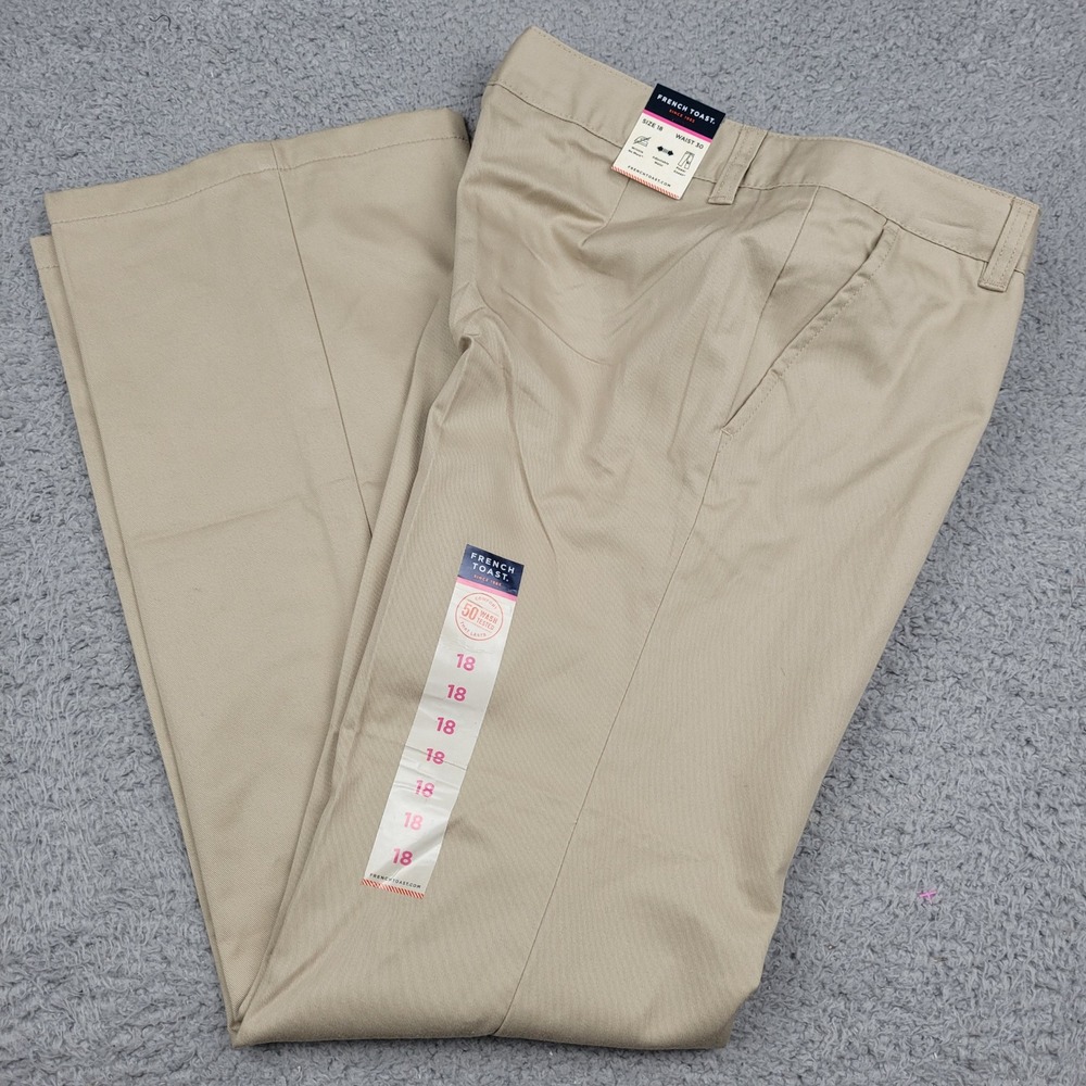 French Toast Size 18‎ Khaki Bootcut Flat Front Adjustable Waist School Pants